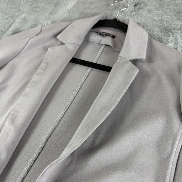 Eileen Fisher Blazer Womens XXS Gray Open Front Long Sleeve Lyocell Blend Jacket - Picture 7 of 12